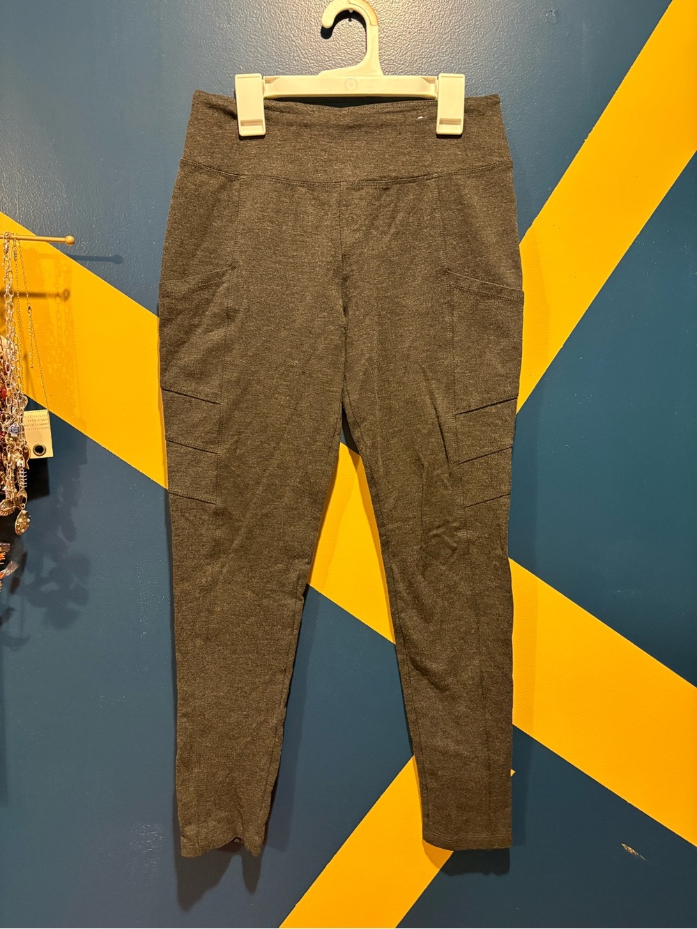 Vylette Dark Heather Gray High Rise Pull-On Ponte Pants NWOT
